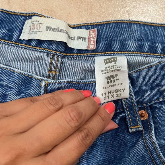 Levi's 550 Denim Jeans Blue Wash Relaxed Fit - Picture 3 of 12